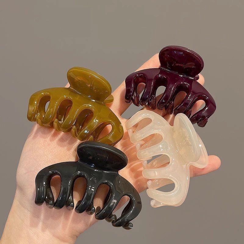 Hair Clip Claw Large - Elegant Solid Small Pumpkin Hair Claw