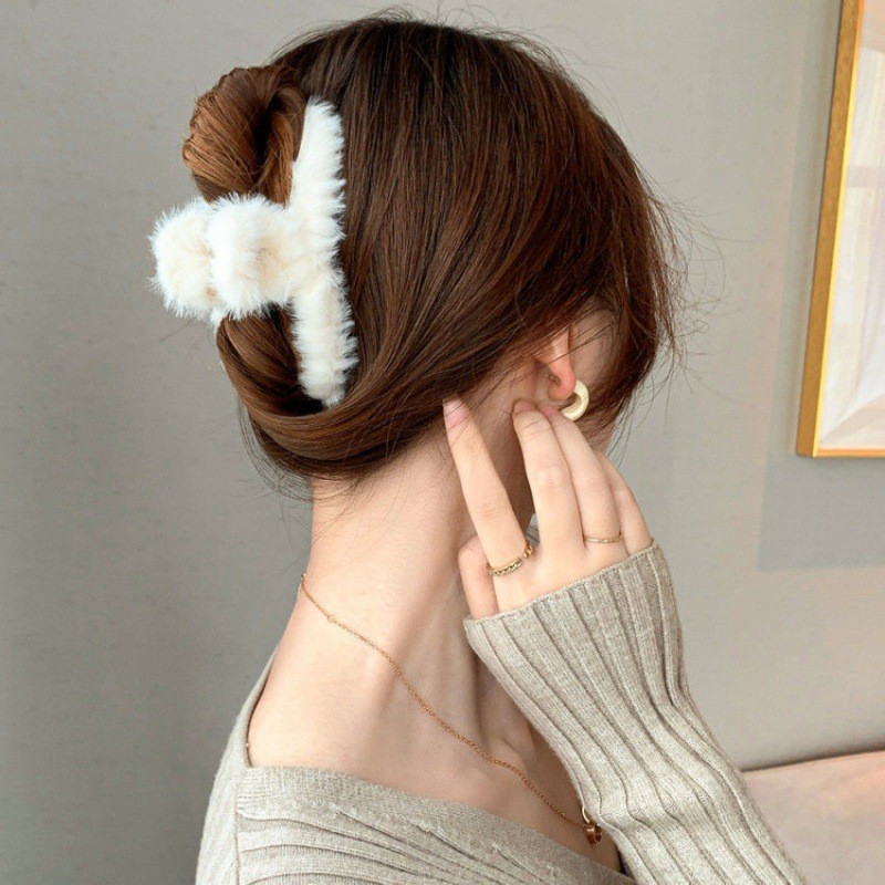 Fluffy Plush Faux Fur Big Crab - đánh giá và giá Hair Clip Claw Large