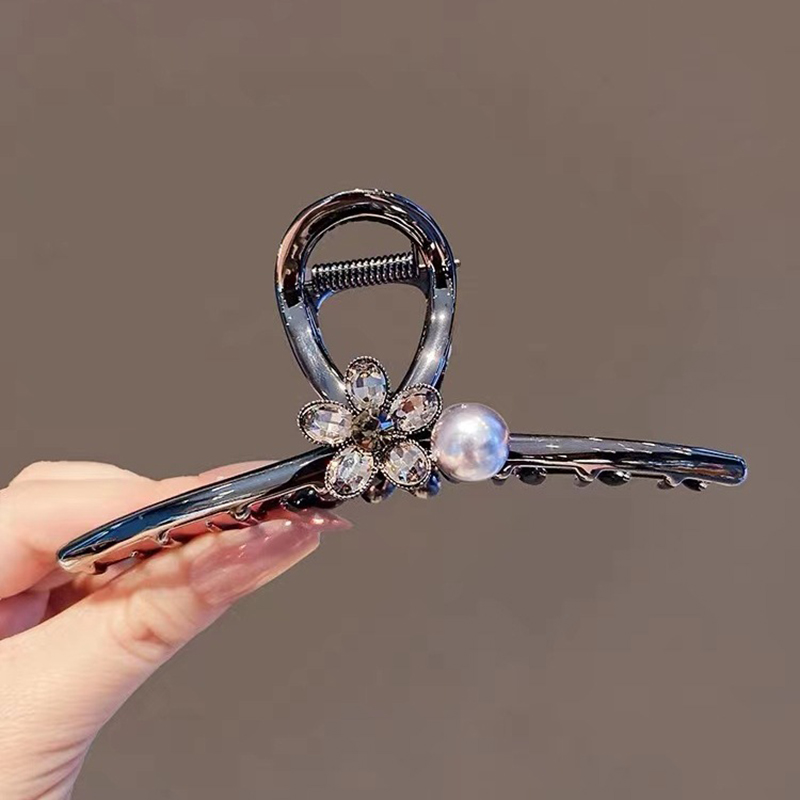Black Crystal Flower Large Hai - đánh giá và giá Hair Clip Claw Large