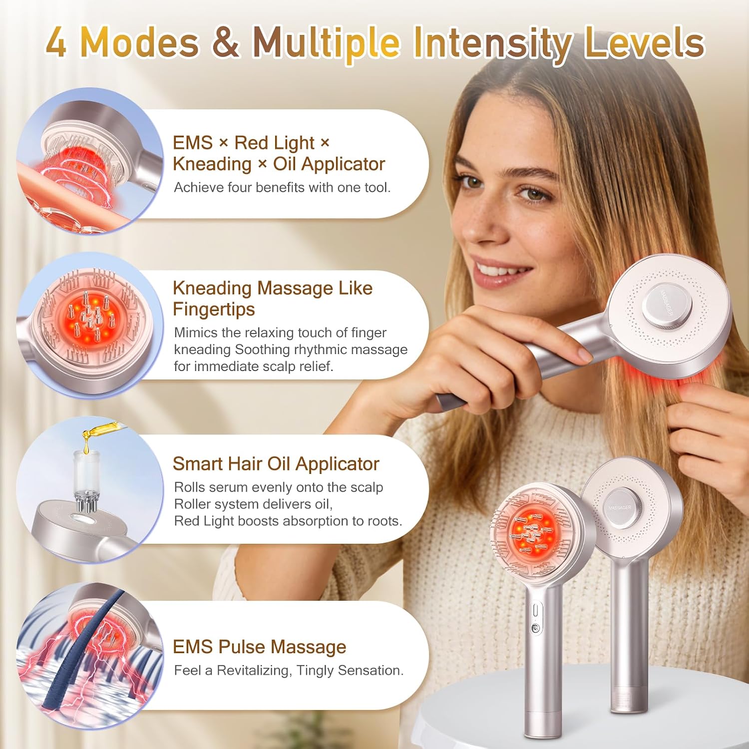 Red Light Scalp Massager Comb  - đánh giá và giá Hair Care Oil