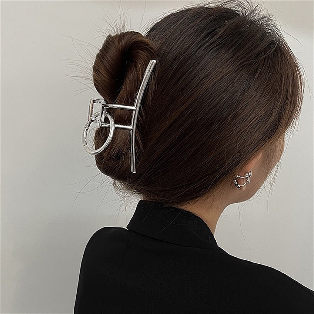 Silver Metal Large Hair Claw C - đánh giá và giá Hair Clip Claw Large