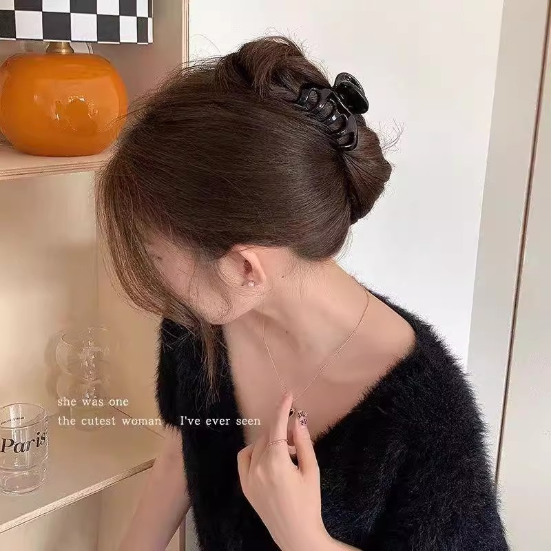 Elegant Solid Small Pumpkin Ha - đánh giá và giá Hair Clip Claw Large