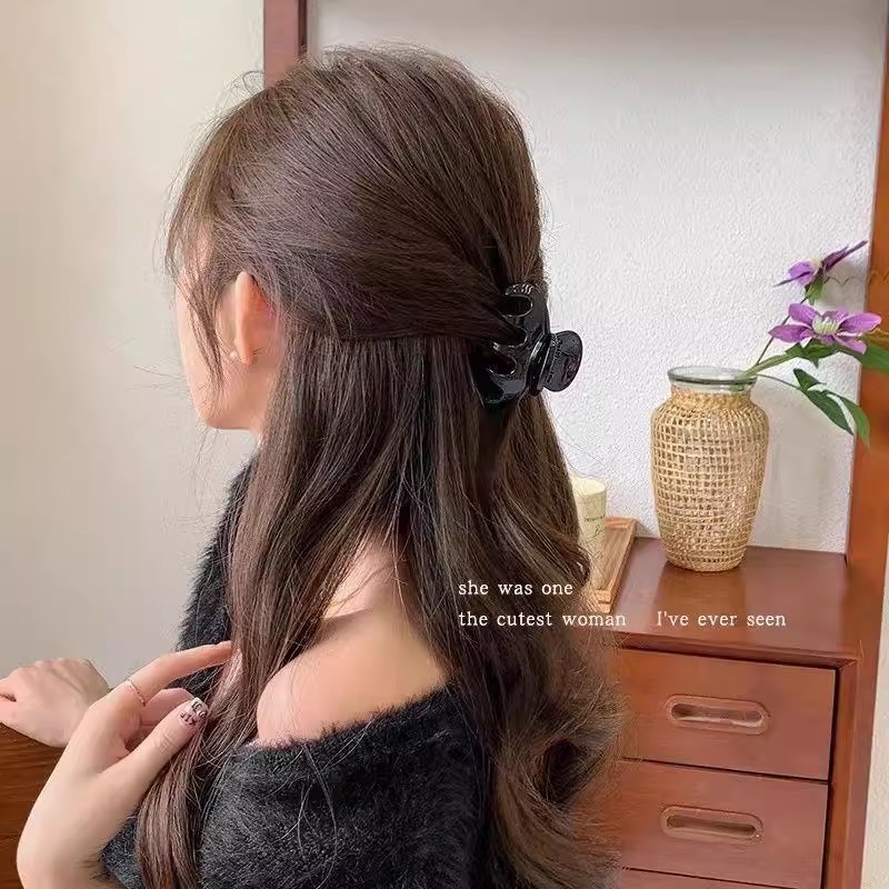 Elegant Solid Small Pumpkin Ha - đánh giá và giá Hair Clip Claw Large