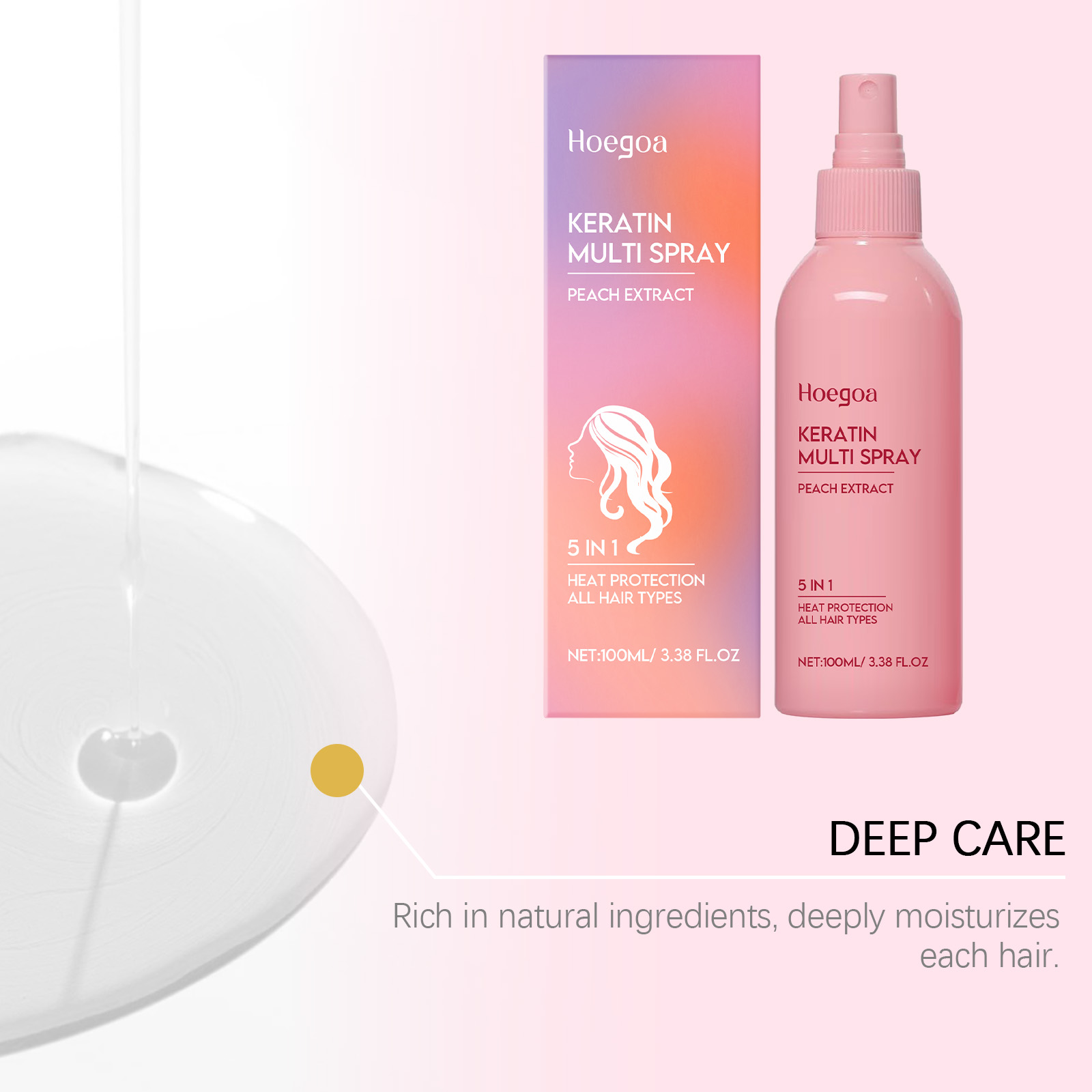 Keratin Hair Spray Leave-In Co - đánh giá và giá Hair Care Heat Protectant