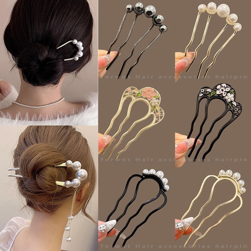 Metal U-Shaped Hair Fork Combs - đánh giá và giá Hair Care Japanese