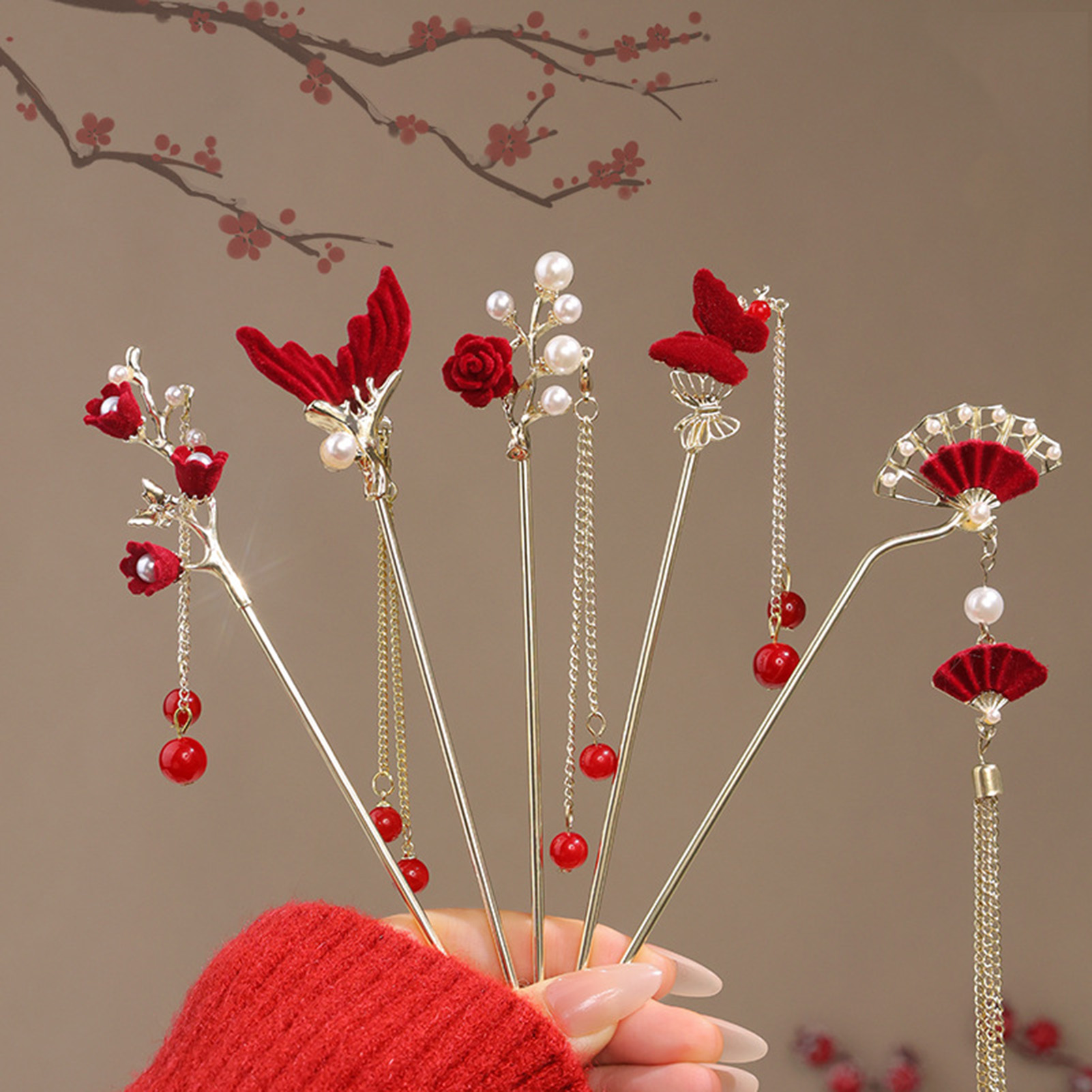 Chinese Style Rose Flower Hair - đánh giá và giá Hair Care Japanese
