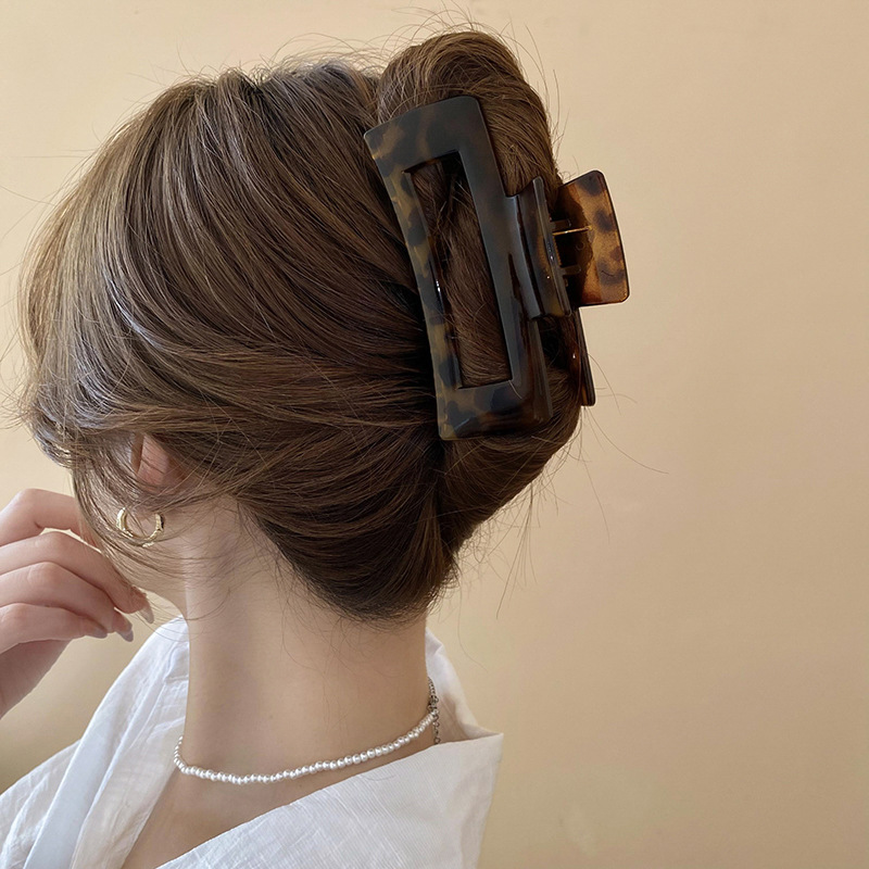 1/2/4 Pcs Leopard-print Large  - đánh giá và giá Hair Clip Claw Large
